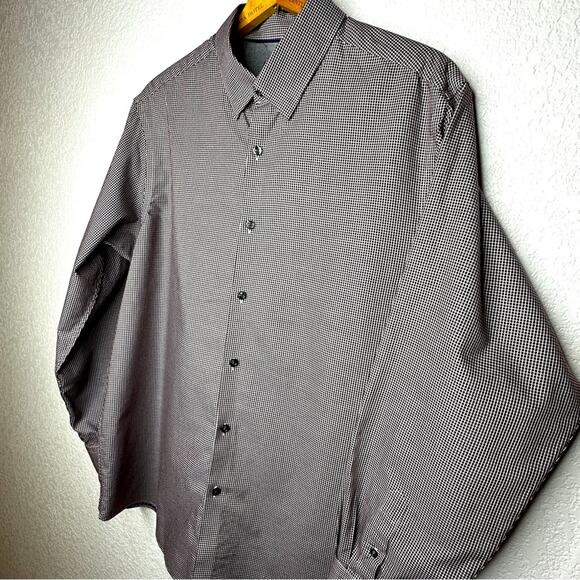 Hart Schaffner Marx Other - Hart Schaffner Marx Long Sleeve Cranberry & White checkered Shirt XL